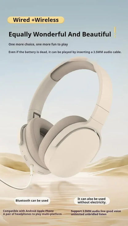 Langattomat Bluetooth-kuulokkeet Over-Ear – HiFi Stereo, HD-mikrofoni, TF/AUX – Pinkki