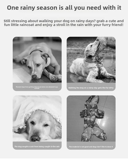 Reflective dog raincoat, for small dogs