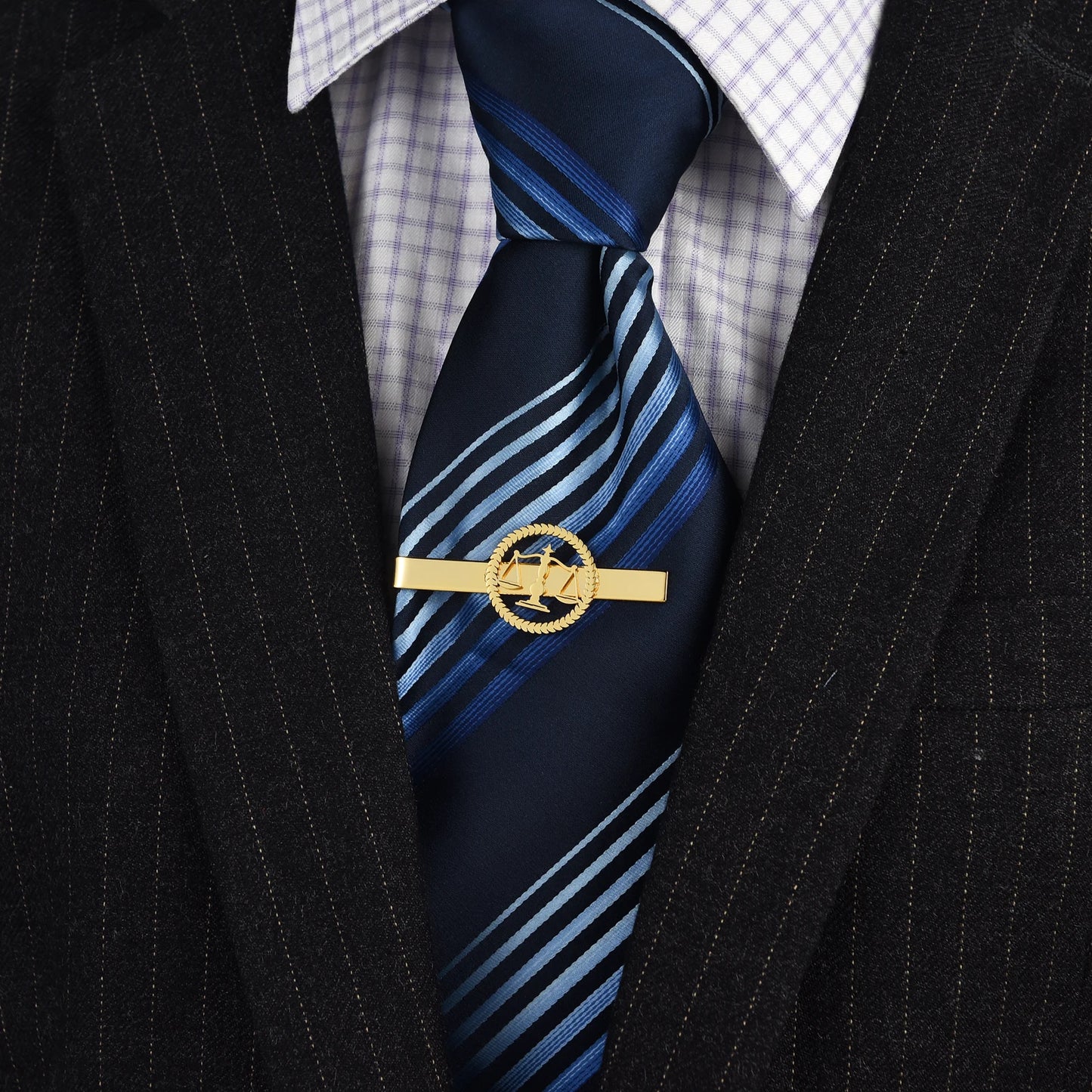 Men's Lawyer Tie Clip, Scales of Justice