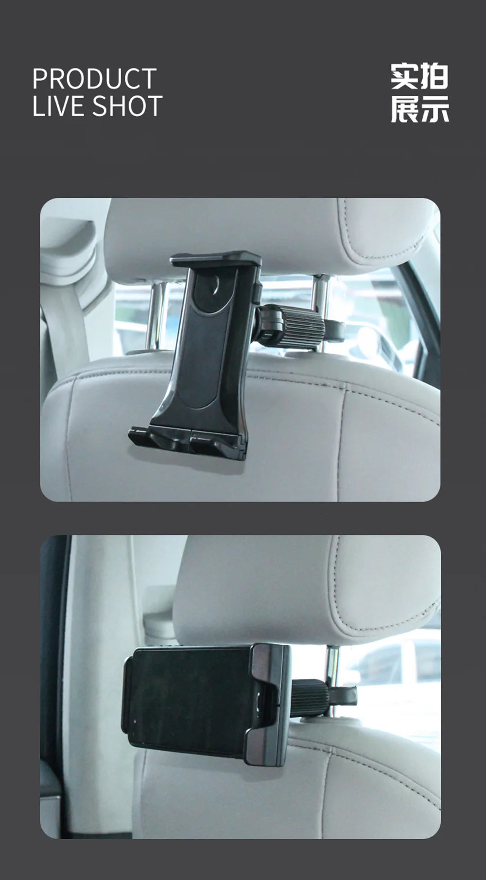 360° Kääntyvä Puhelimen/Tabletin Pidike – Auton niskatuki, pyörä, juoksumatto