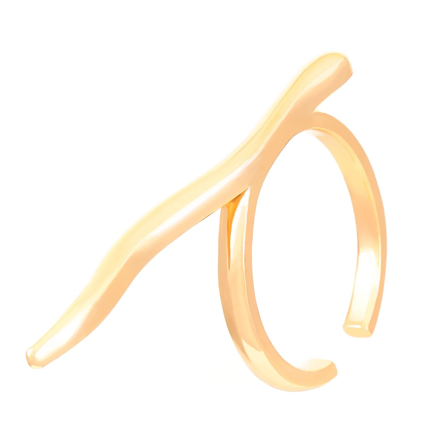 18k Kultapinnoitettu aurinko sormus strasseilla, trendikäs coctail-sormus