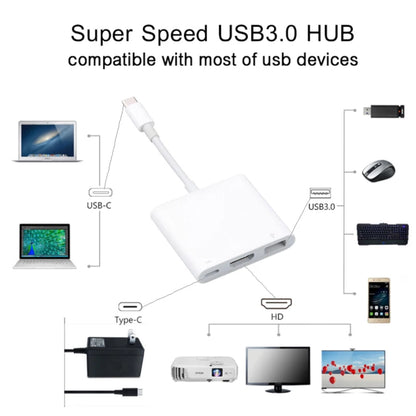 USB-C Hub HDMI 4K Adapteri - 3-in-1 Type-C Muunnin MacBook & Laptop