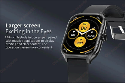 2025 Älykello 2.01" HD-näyttö – Puhelut, Viestit, Urheilutilat ja DIY-kellotaulut