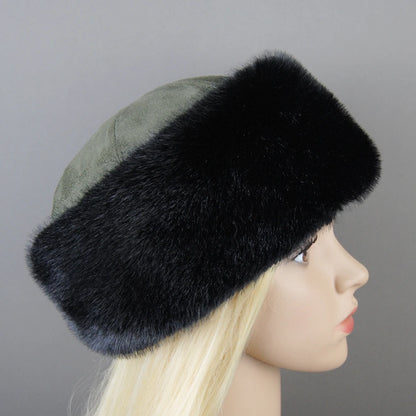 Women's luxury mink fur hat, available in different variations