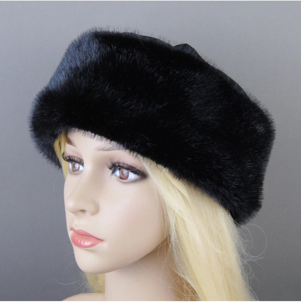 Women's luxury mink fur hat, available in different variations