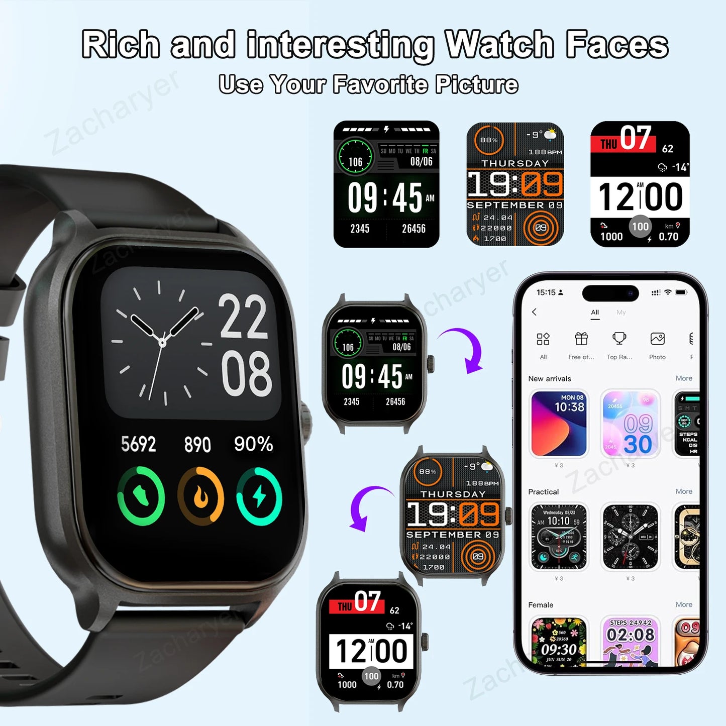 Affordable smartwatch, wireless calling function, versatile sports modes and notifications