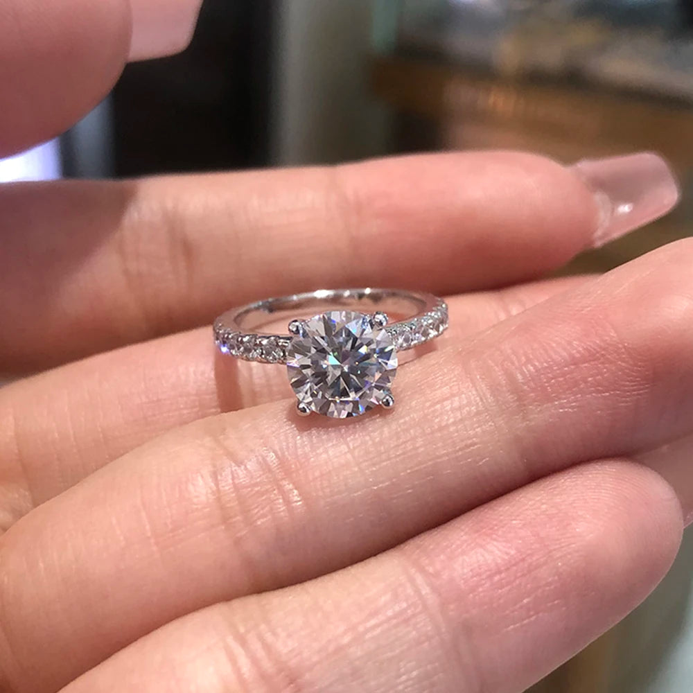 Serenity Day Moissanite Ring, S925 Silver Wedding Ring