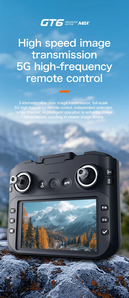 GT6 Max Drone 2025 – 8K Kamera, 5G GPS, 2KM Kantama, Harjaton Moottori – Ammattilaisdroni