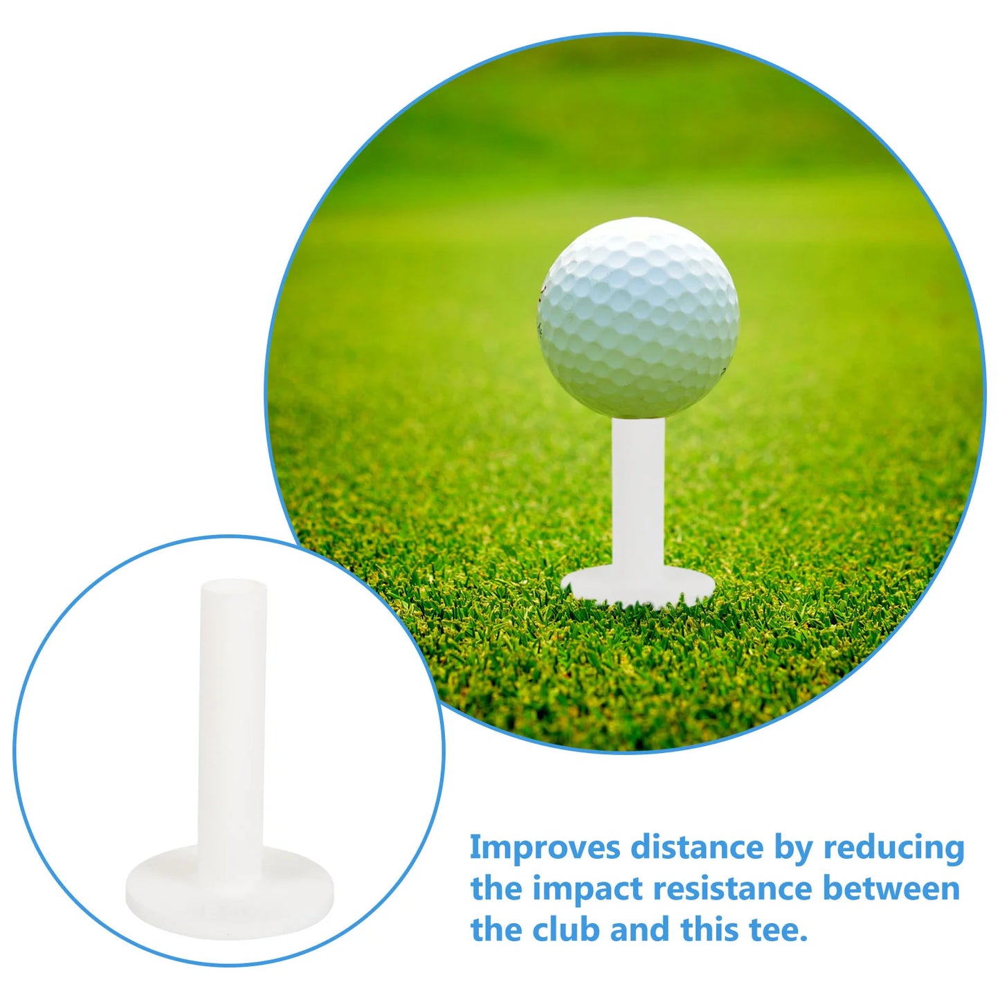 Silicone golf tees 5 pcs, flexible professional ball holders for practice