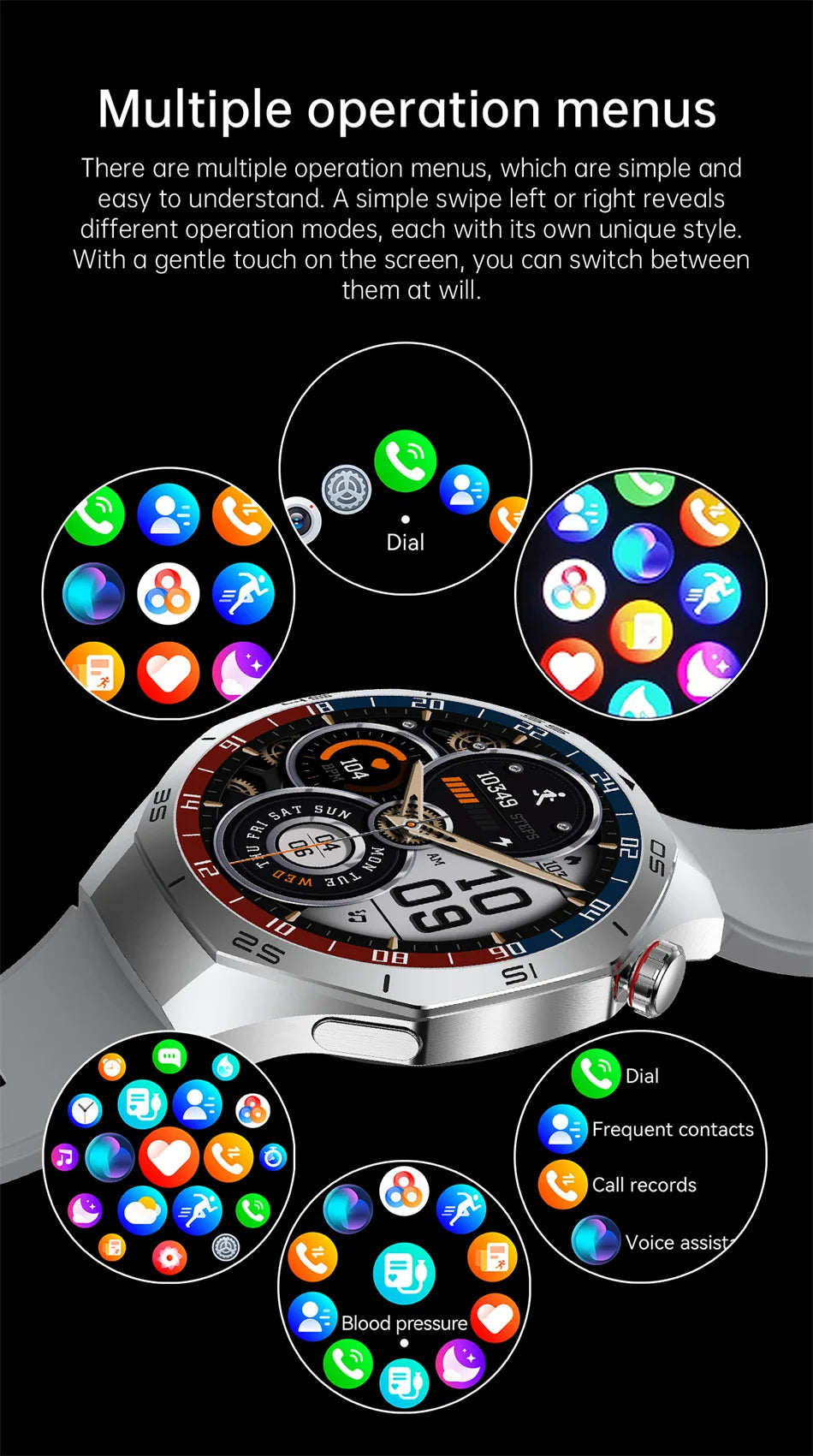 GT5 Pro GPS Smartwatch with AMOLED display, NFC payment function, health tracking