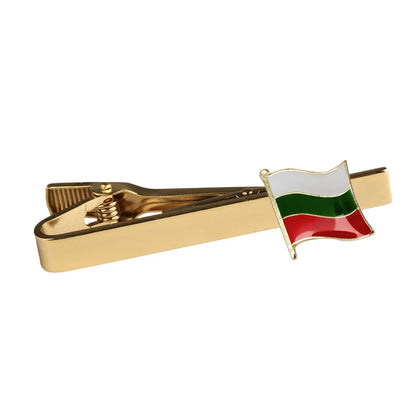 Men's national flag patterned tie bar, multiple countries