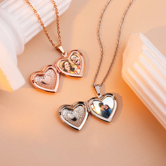 MaiLun Heart Locket Necklace with Picture