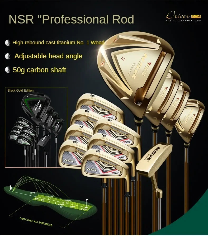 PGM MTG017 golf club set for men, adjustable angle in clubs, titanium alloy