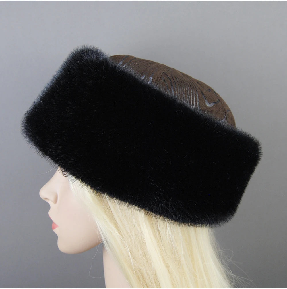 Women's luxury mink fur hat, available in different variations