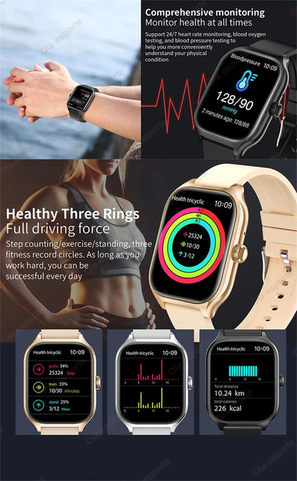 2025 Älykello 2.01" HD-näyttö – Puhelut, Viestit, Urheilutilat ja DIY-kellotaulut