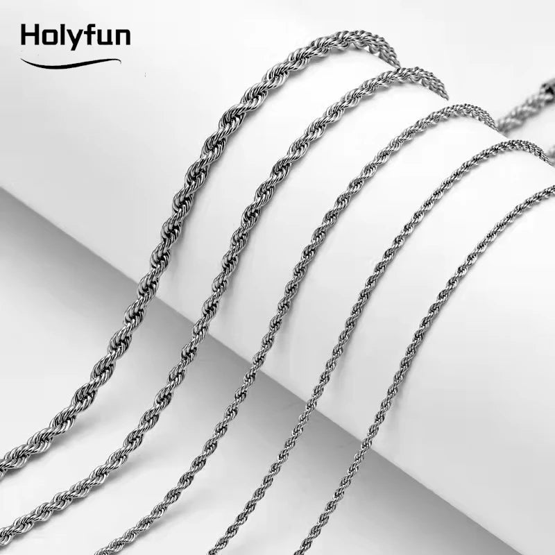 Rope Chain necklace, gold or silver, unisex design