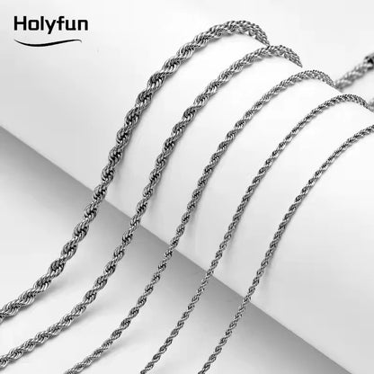 Rope Chain necklace, gold or silver, unisex design