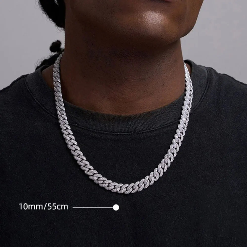 Diamond Cuban Link Chain, täynnä cz-timantteja