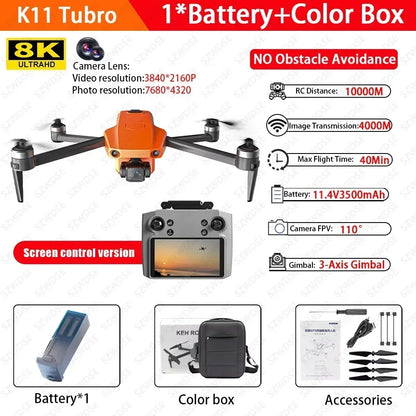 Cole Professional K11 Turbo Drone - 8K HD Kaksoiskamera, Älykäs Esteiden Tunnistus & Airdrop