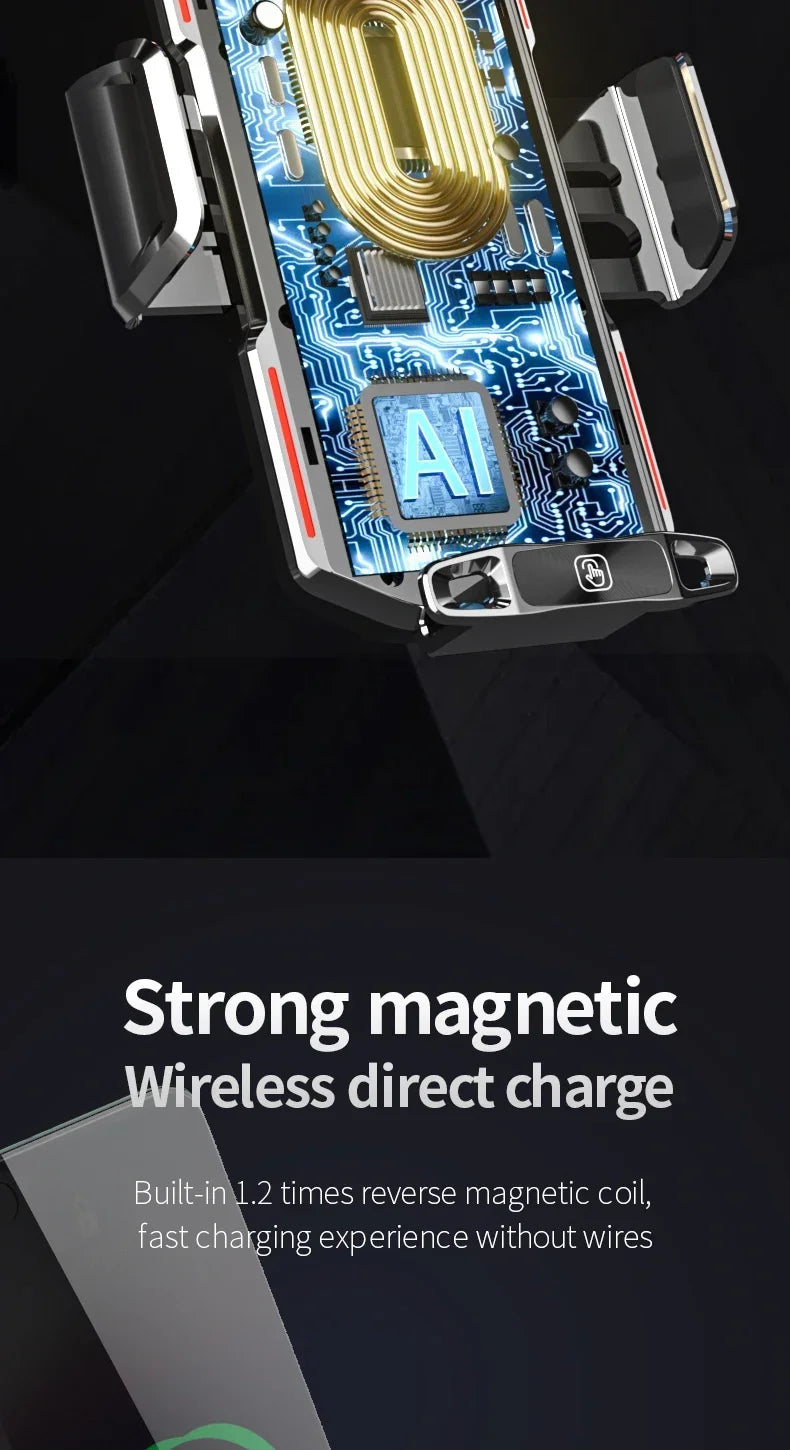 VIKEFON Langaton Autolaturi Magneettinen - Automaattinen Pikalataus iPhone & Samsung