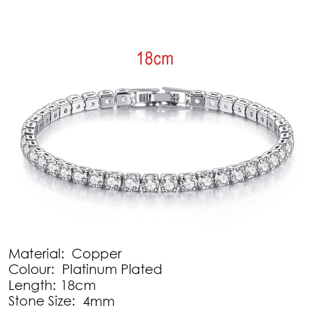 Tennis bracelet with zirconia stones, multi-colored sparkling design