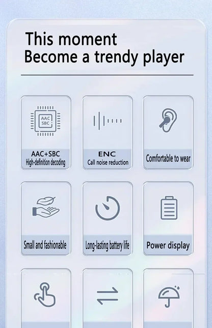 T2 Langattomat Bluetooth-kuulokkeet - Läpinäkyvä HiFi LED-näytöllä