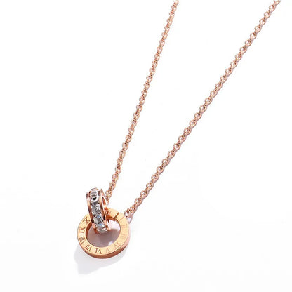 Rose Gold Roman Numeral Necklace