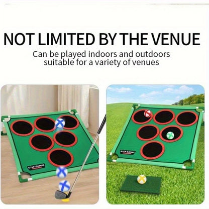 Portable golf practice net with 6 goals, for indoor and outdoor use