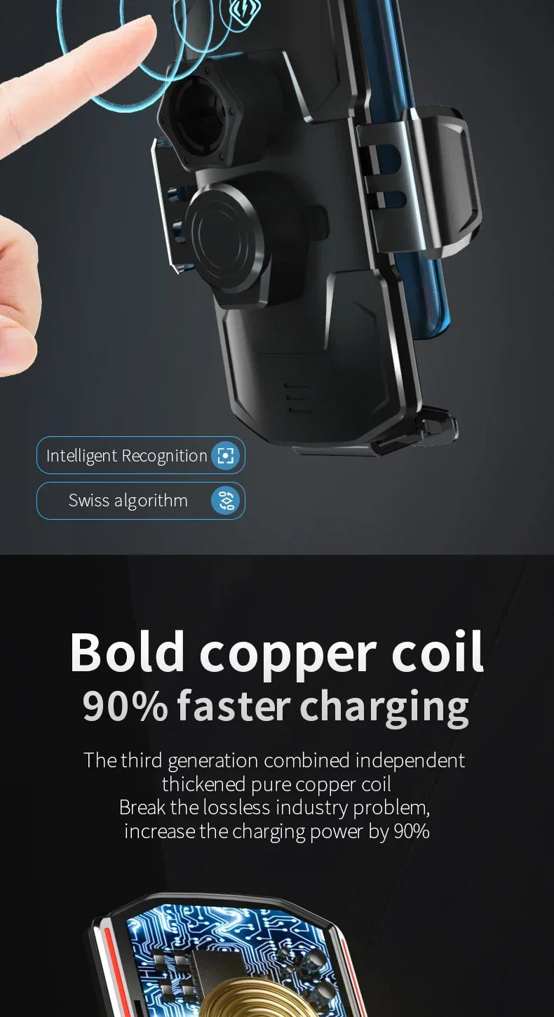 VIKEFON Langaton Autolaturi Magneettinen - Automaattinen Pikalataus iPhone & Samsung