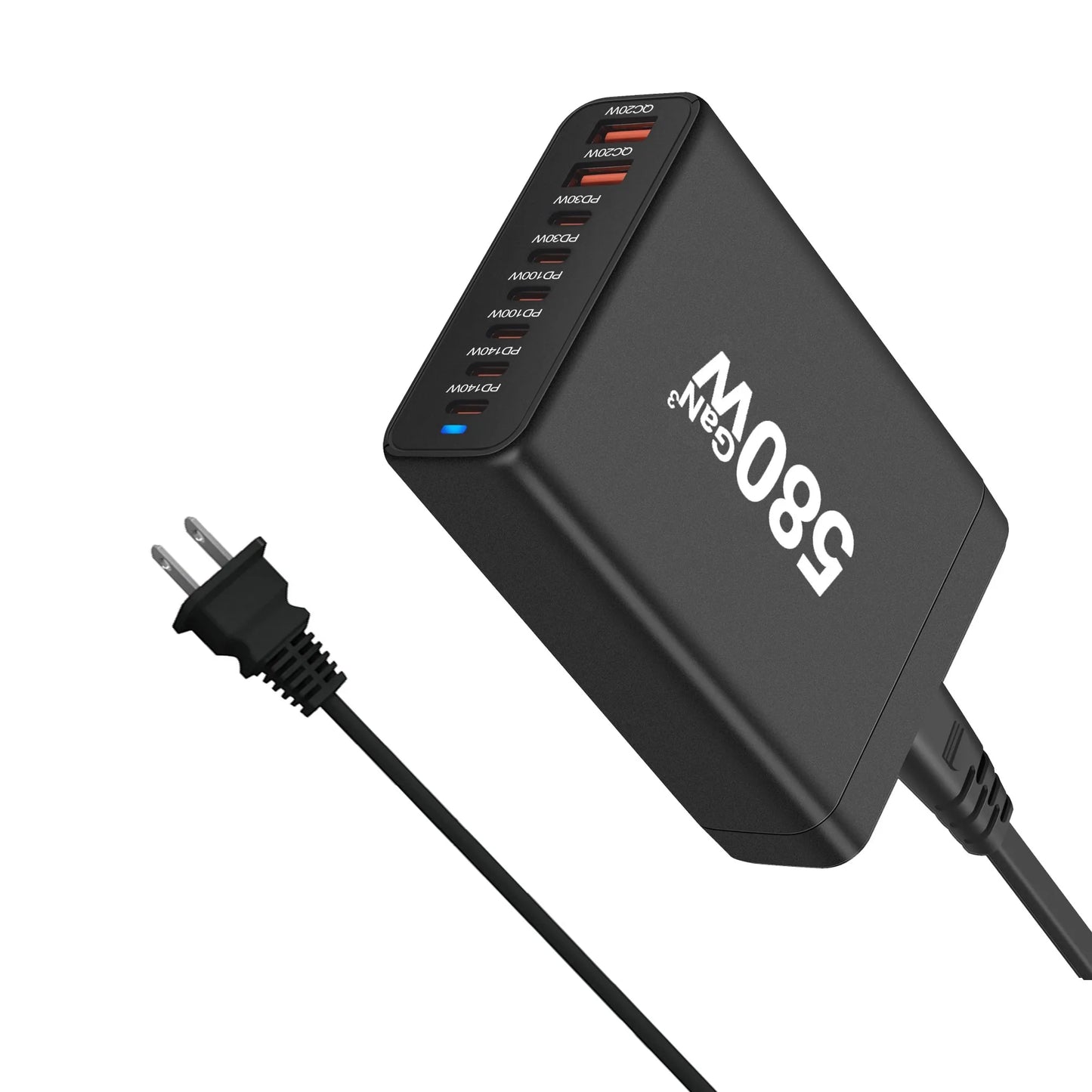 GAN charging station, powerful fast charger 580W