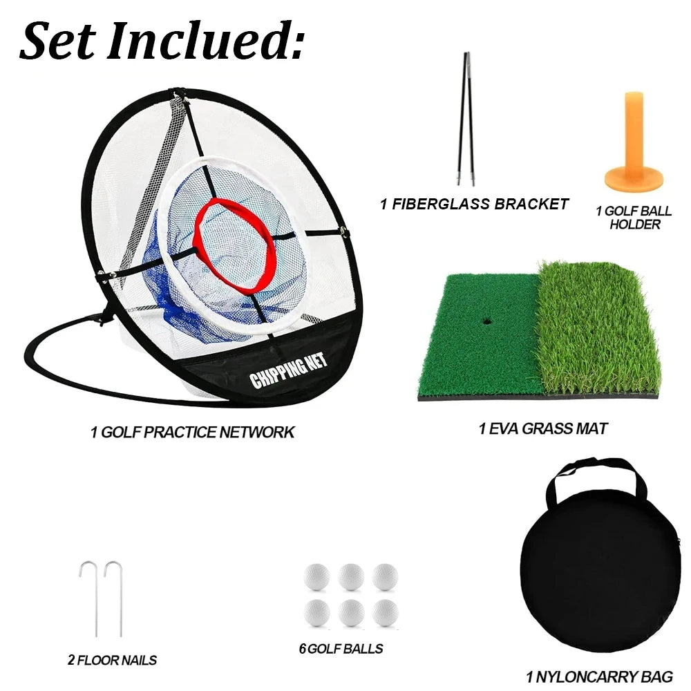 Golf chipping practice net with mat, great for precision practice