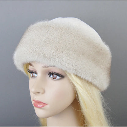 Women's luxury mink fur hat, available in different variations