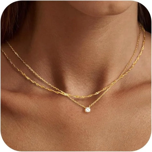 Gold Plated Diamond Choker Necklace with Zirconia Stones