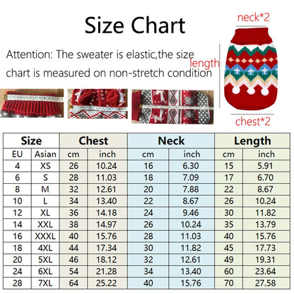 Knitted dog sweater, warm winter clothing for small and medium-sized dogs