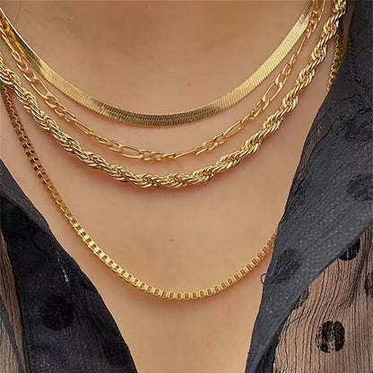 Vintage gold punk necklace for women, available in different variations