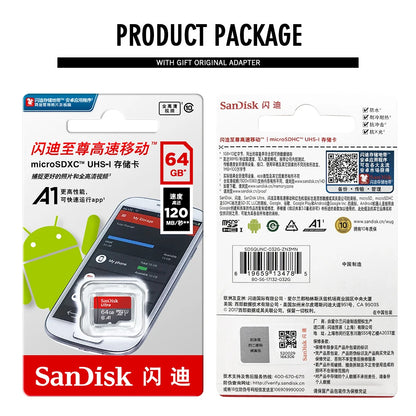 SanDisk MicroSD-muistikortti, 256GB/128GB/64GB/32GB, Class 10, UHS-1