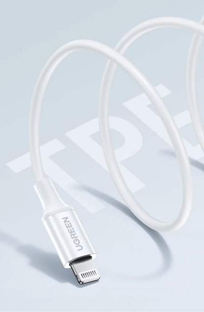 UGREEN MFi 20W USB-C Lightning-kaapeli – PD Pikalataus iPhone 14/13/12 Pro Max & iPad – 1M