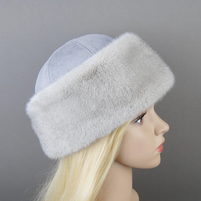Women's luxury mink fur hat, available in different variations