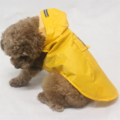 Dog raincoat, waterproof hoodie with reflective stripes, all sizes available