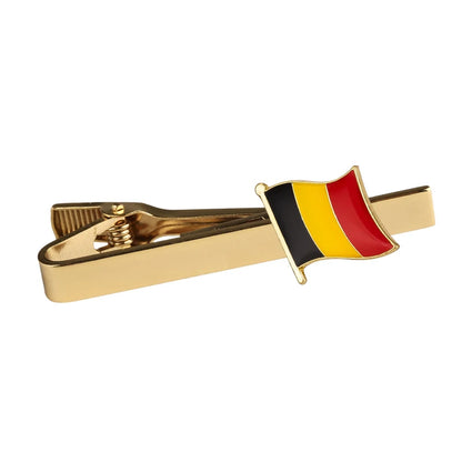 Men's national flag patterned tie bar, multiple countries