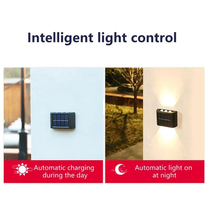 Solar-powered LED outdoor light, for the yard and garden, available in different variations