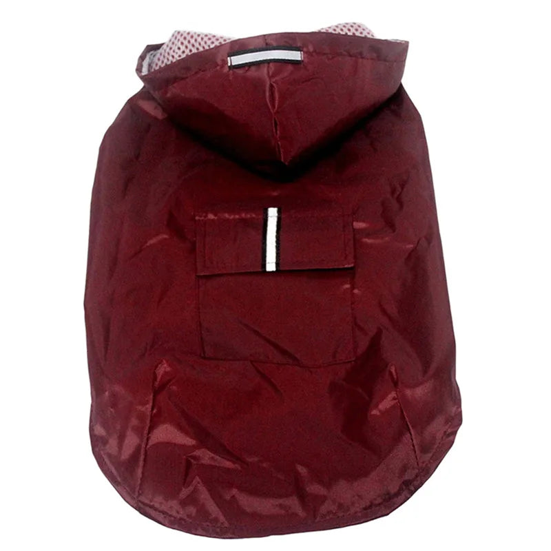 Dog raincoat, waterproof hoodie with reflective stripes, all sizes available