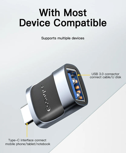 Essager USB 3.0 to Type-C OTG Adapteri - USB-A Muunnin MacBook & Laptop