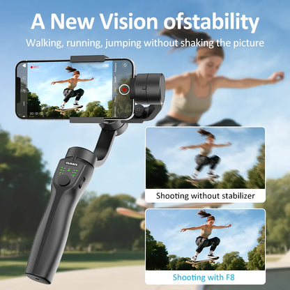 F8 3-akselinen Gimbal-puhelinpidike - Tärinänvaimennus Videokuvaukseen iPhone & Android