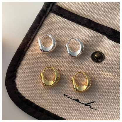 925 Hopea rengas korvakorut, trendikäs chunky-tyyli