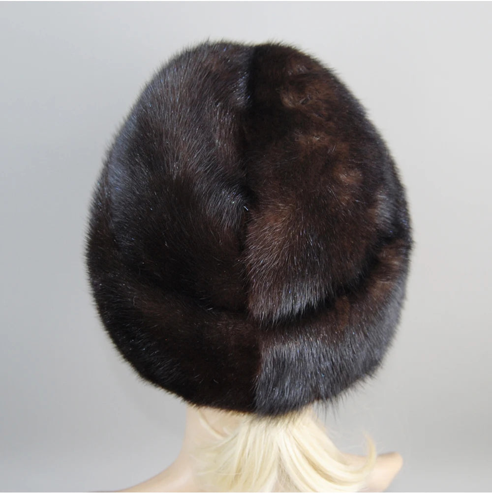 Genuine mink fur hat, luxury winter hat, unisex