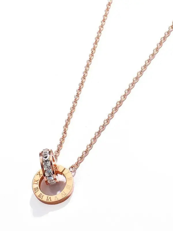 Rose Gold Roman Numeral Necklace