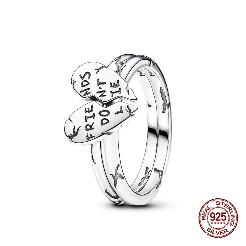 925 Hopeinen tähdenlento sormus, säädettävä, saatavana eri variaatioita