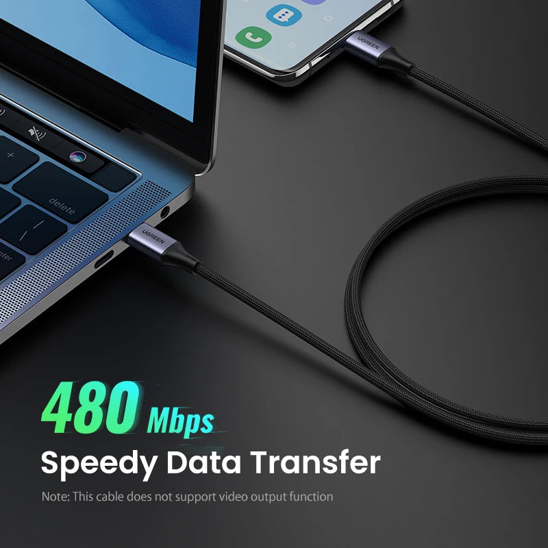 UGREEN 240W USB-C Latauskaapeli – Ultra-nopea PD 3.1 Pikalataus 5A – MacBook, iPad, Xiaomi