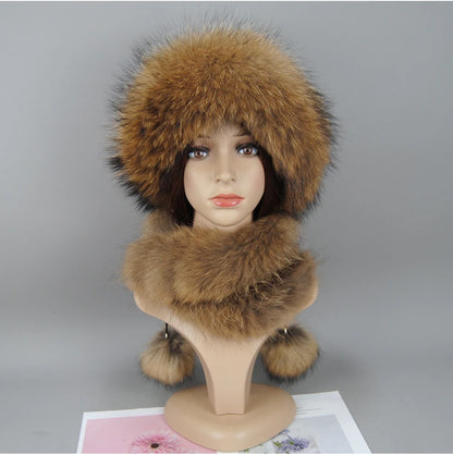 Women's genuine fox fur hat, different shades